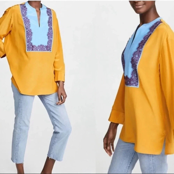 Tory Burch Silk Blouse Size 10 Silk - Picture 1 of 8
